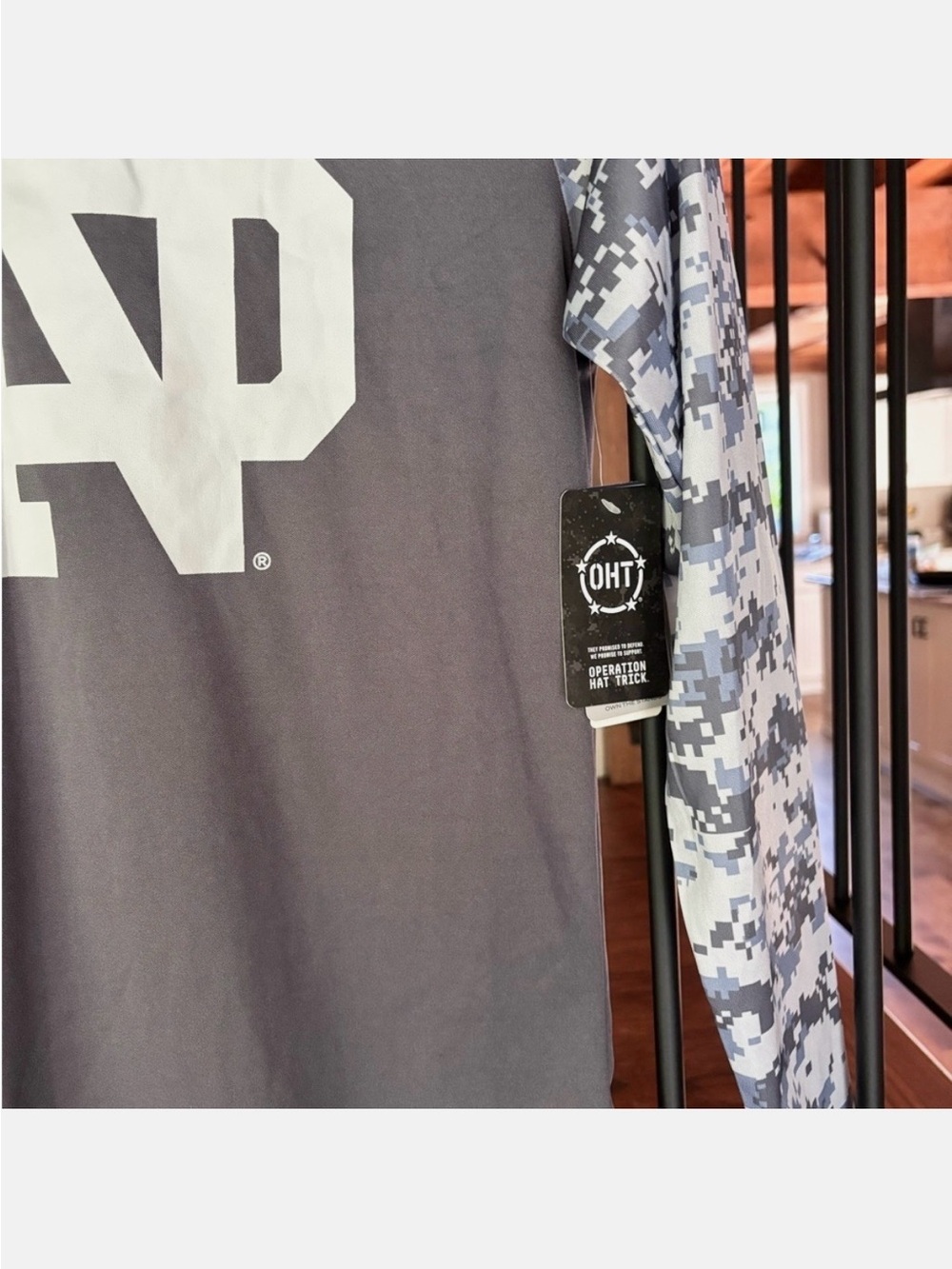 Notre Dame Gray Camouflage Long Sleeve Tee - Picture 2 of 5